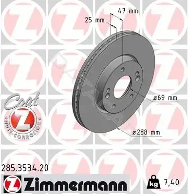 Тормозные диски ZIMMERMANN 285.3534.20