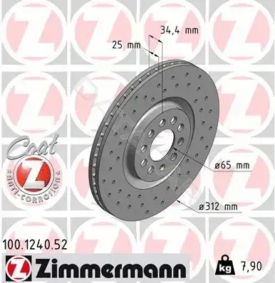 Тормозные диски ZIMMERMANN 100.1240.52