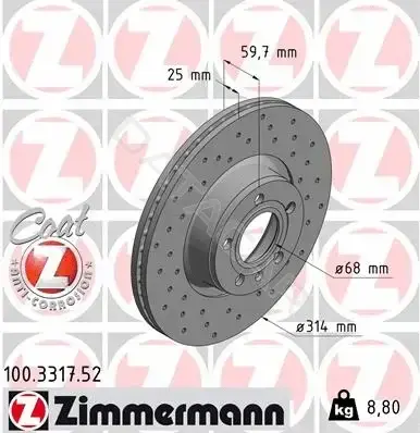 Тормозные диски ZIMMERMANN 100.3317.52