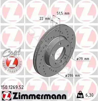 Тормозные диски ZIMMERMANN 150.1269.52