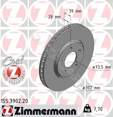 Тормозные диски ZIMMERMANN 155.3902.20