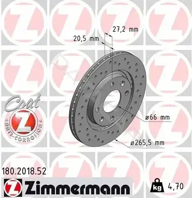 Тормозные диски ZIMMERMANN 180.2018.52
