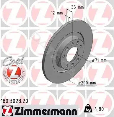 Тормозные диски ZIMMERMANN 180.3028.20
