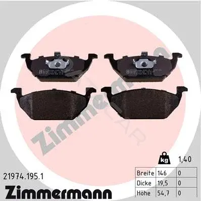 Тормозные колодки ZIMMERMANN 21974.195.1