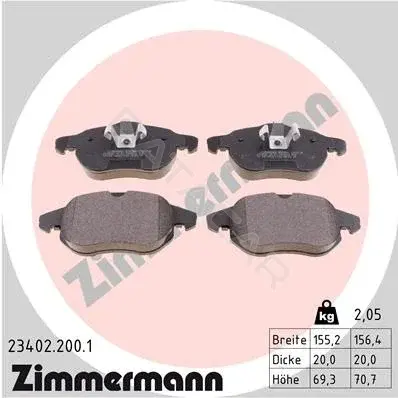 Тормозные колодки ZIMMERMANN 23402.200.1