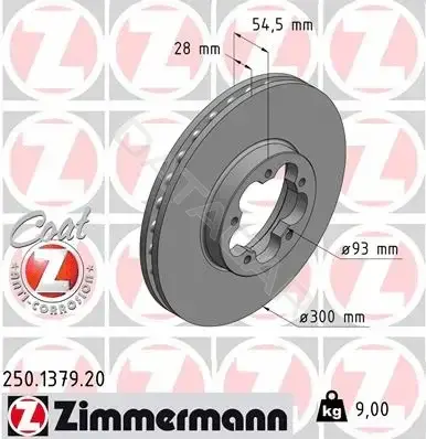 Тормозные диски ZIMMERMANN 250.1379.20