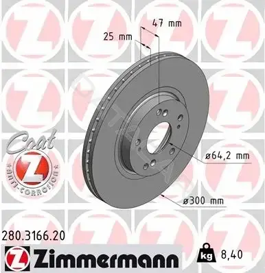 Тормозные диски ZIMMERMANN 280.3166.20