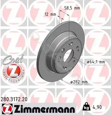 Тормозные диски ZIMMERMANN 280.3172.20