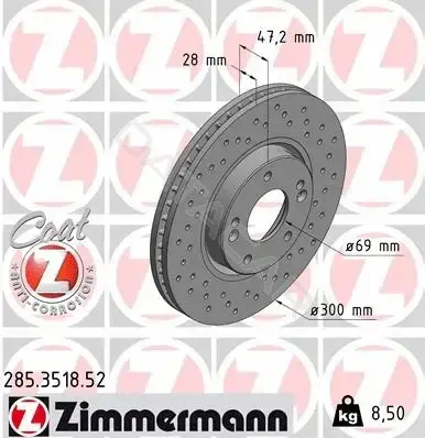 Тормозные диски ZIMMERMANN 285.3518.52