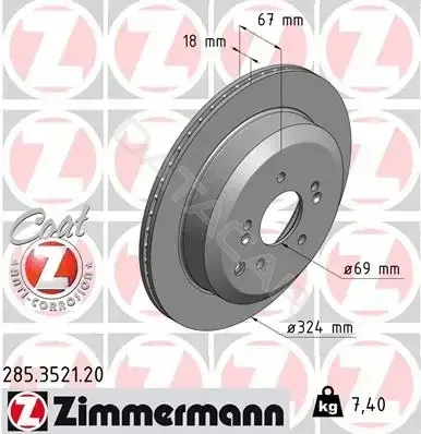 Тормозные диски ZIMMERMANN 285.3521.20