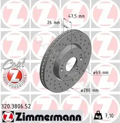 Тормозные диски ZIMMERMANN 320.3806.52