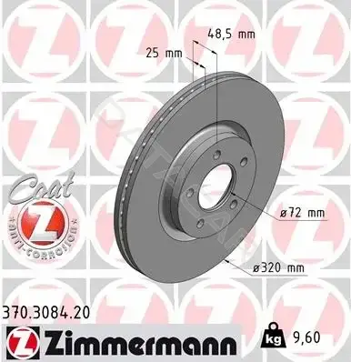 Тормозные диски ZIMMERMANN 370.3084.20