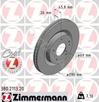 Тормозные диски ZIMMERMANN 380.2113.20