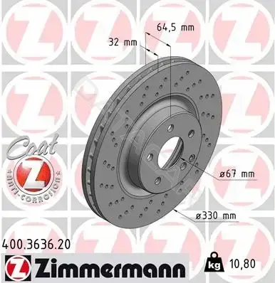 Тормозные диски ZIMMERMANN 400.3636.20