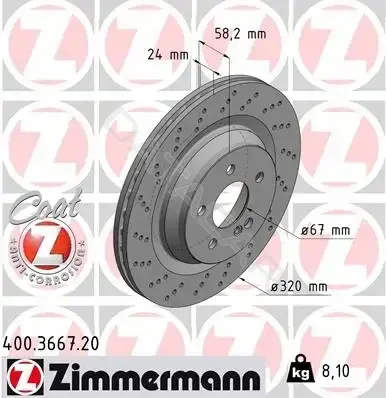 Тормозные диски ZIMMERMANN 400.3667.20