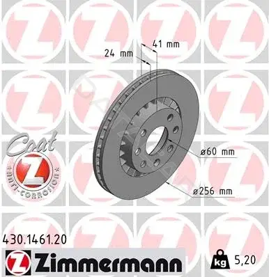 Тормозные диски ZIMMERMANN 430.1461.20