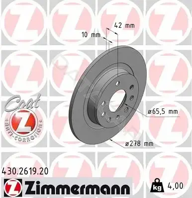Тормозные диски ZIMMERMANN 430.2619.20