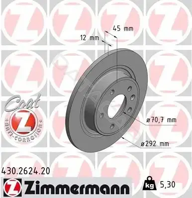 Тормозные диски ZIMMERMANN 430.2624.20