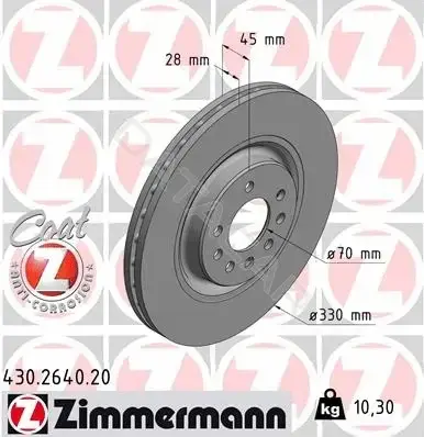 Тормозные диски ZIMMERMANN 430.2640.20