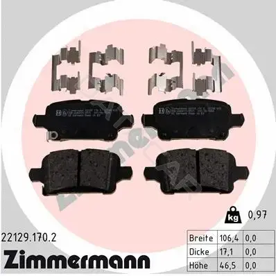 Тормозные колодки ZIMMERMANN 22129.170.2