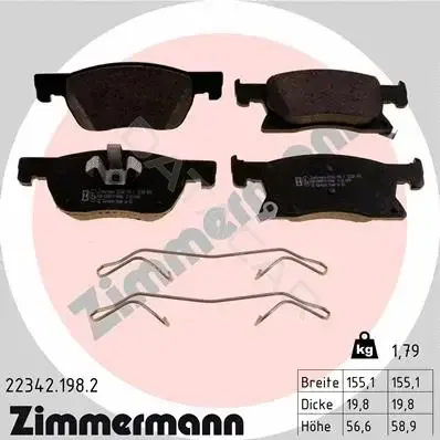 Тормозные колодки ZIMMERMANN 22342.198.2