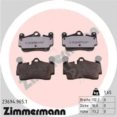 Тормозные колодки ZIMMERMANN 23694.965.1
