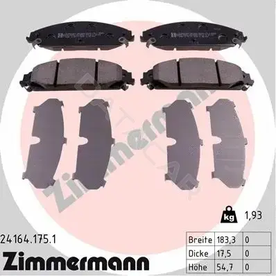 Тормозные колодки ZIMMERMANN 24164.175.1