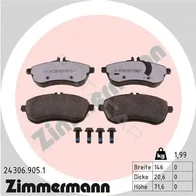 Тормозные колодки ZIMMERMANN 24306.905.1