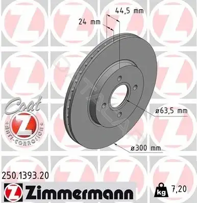 Тормозные диски ZIMMERMANN 250.1393.20