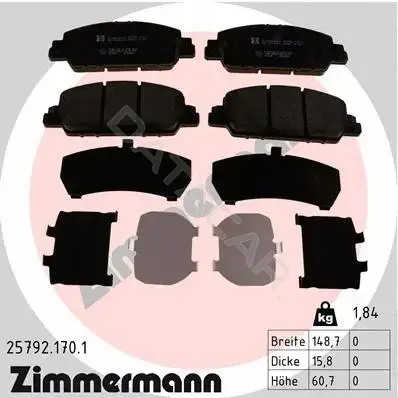 Тормозные колодки ZIMMERMANN 25792.170.1
