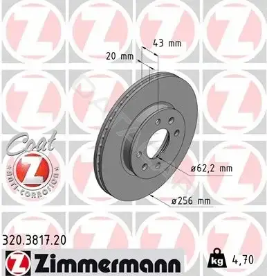 Тормозные диски ZIMMERMANN 320.3817.20
