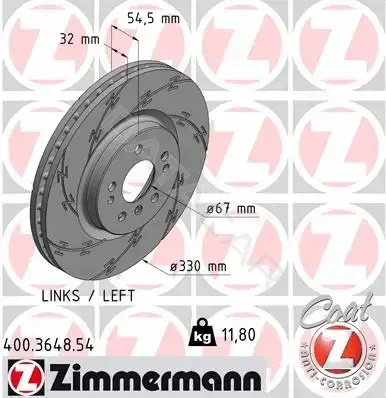 Тормозные диски ZIMMERMANN 400.3648.54