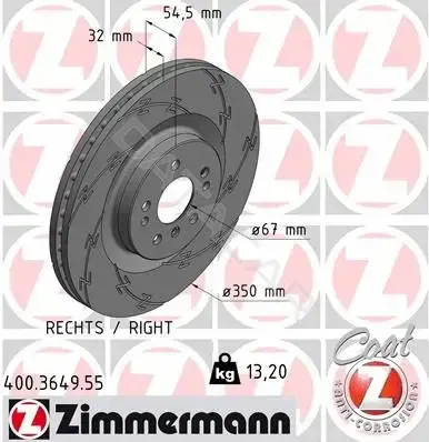 Тормозные диски ZIMMERMANN 400.3649.55