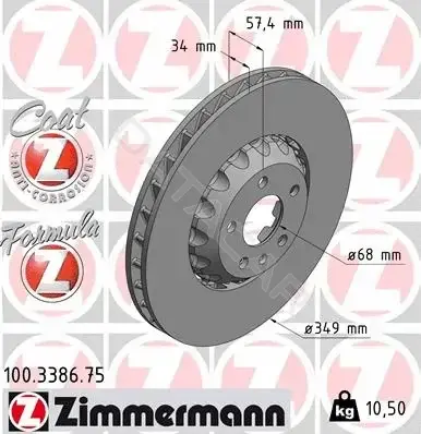 Тормозные диски ZIMMERMANN 100.3386.75