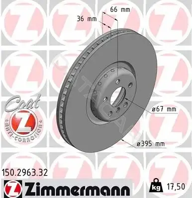 Тормозные диски ZIMMERMANN 150.2963.32