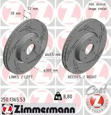 Тормозные диски ZIMMERMANN 250.1365.53