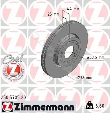 Тормозные диски ZIMMERMANN 250.5705.20