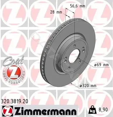 Тормозные диски ZIMMERMANN 320.3819.20