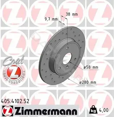 Тормозные диски ZIMMERMANN 405.4102.52