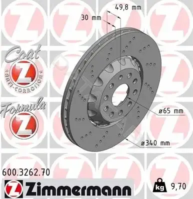 Тормозные диски ZIMMERMANN 600.3262.70