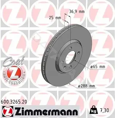 Тормозные диски ZIMMERMANN 600.3265.20