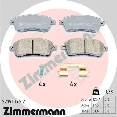 Тормозные колодки ZIMMERMANN 22191.175.2