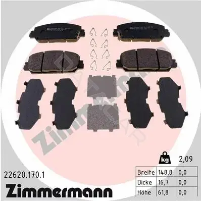 Тормозные колодки ZIMMERMANN 22620.170.1