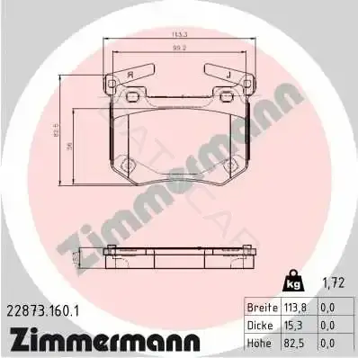 Тормозные колодки ZIMMERMANN 22873.160.1