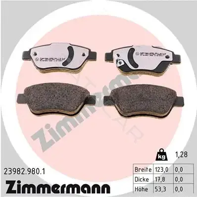 Тормозные колодки ZIMMERMANN 23982.980.1