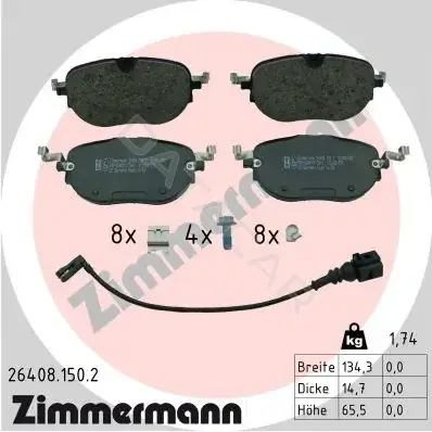 Тормозные колодки ZIMMERMANN 26408.150.2