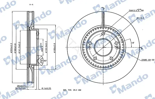Тормозные диски MANDO MBC030190