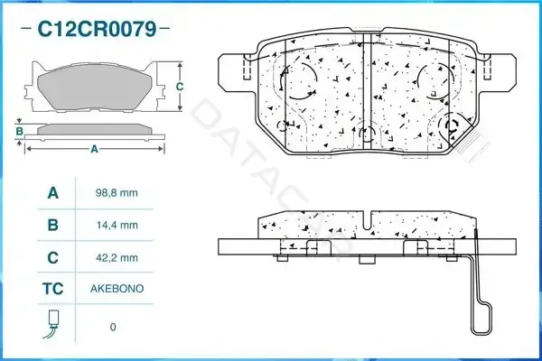 Тормозные колодки CWORKS C12CR0079