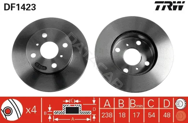 Тормозные диски TRW DF1423