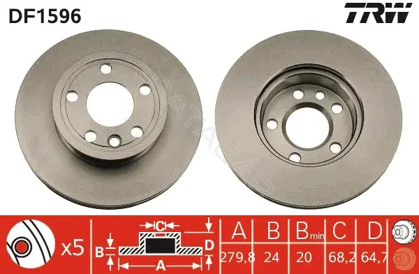 Тормозные диски TRW DF1596